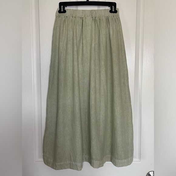 Universal Thread Women's Button-Front Utility A-Line Midi Skirt - Green size xs - Picture 5 of 5